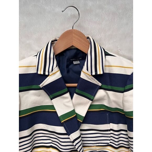 Tommy Hilfiger Preppy Americana Double Breasted Long Sleeve Striped Blazer - Picture 9 of 16